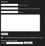 Formulaire de commentaire
